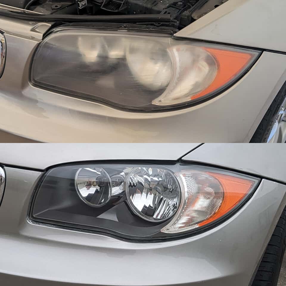 Headlight restoration example 1